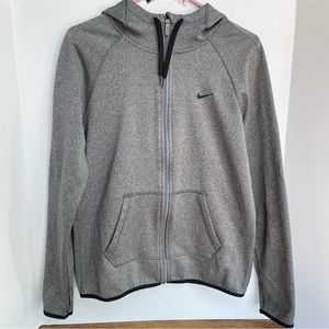 Nike All Time Full-Zip Therma Training Hoodie Womens S Grey Full Zip